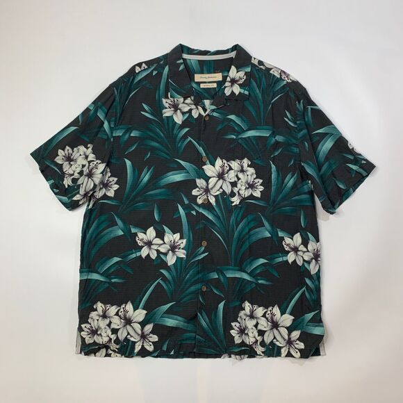 Tommy Bahama Shirt Mens Extra Large Original Fit Hawaiian Floral Silk Button Up - Picture 2 of 10